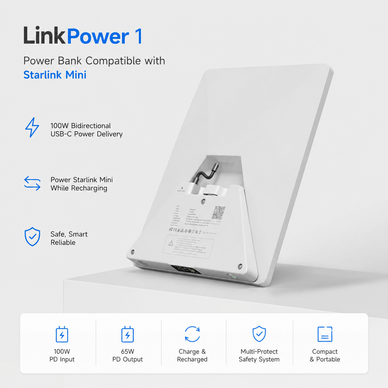 PeakDo LinkPower 1 Power Bank for Starlink Mini