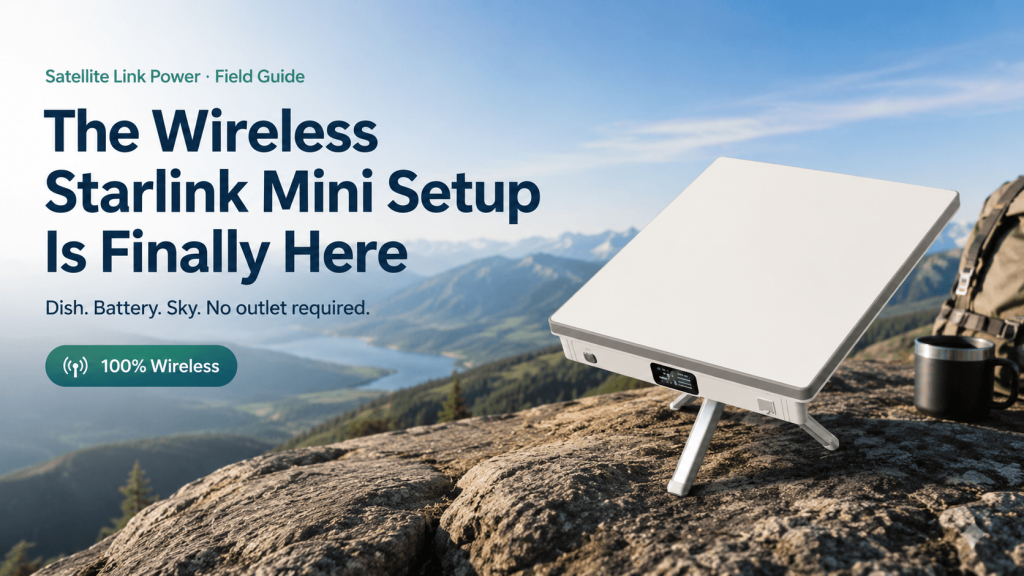 The Starlink Mini's built-in router already cut the router cord. Now a late-January 2026 firmware update and the right battery cut the last one — power. A genuinely wireless setup is finally here. But cord-free only works if the signal holds, so here are the 7 mistakes that wreck a Mini connection — and the fix for each one.